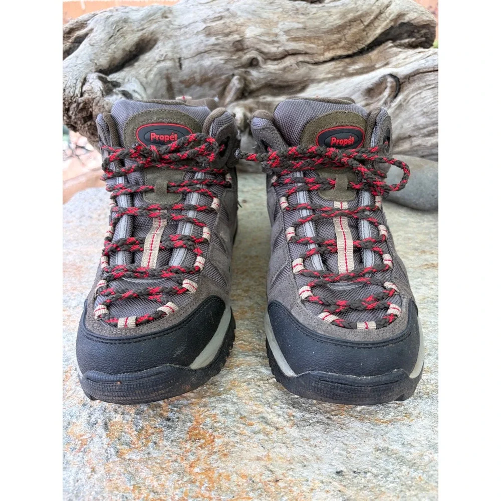 Propet Ridge Walker Mens 9.5 3E Brown Hiking Boots‎ Leather Side Zip M6026